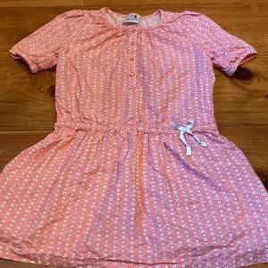 HANNA ANDERSSON 130 Pink Tiny Flower Printed Dress Henley SS Swedish